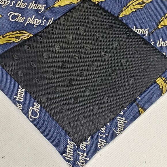 Men's Silk Tie by Josh Bach The Play's The Thing Quill Shakespeare Quote - Picture 6 of 9